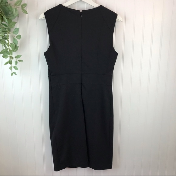 Banana Republic Black Sheath Dress, Ponte Knit with Gold Buttons, SZ 4 - Picture 7 of 9
